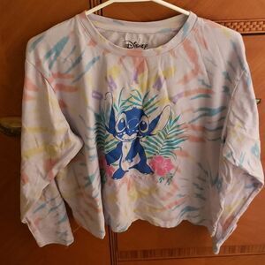 Disney stitch crop top long sleeved